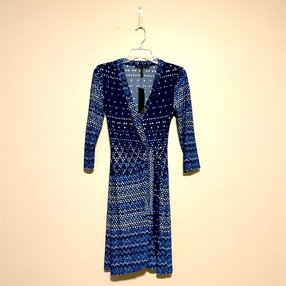 BCBGMaxAzria Blue Patterned Dress